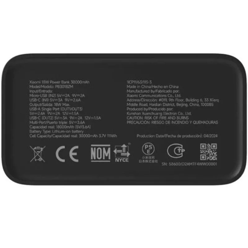 Powerbank 30000mAh Xiaomi 18W Powerbank, foto 5