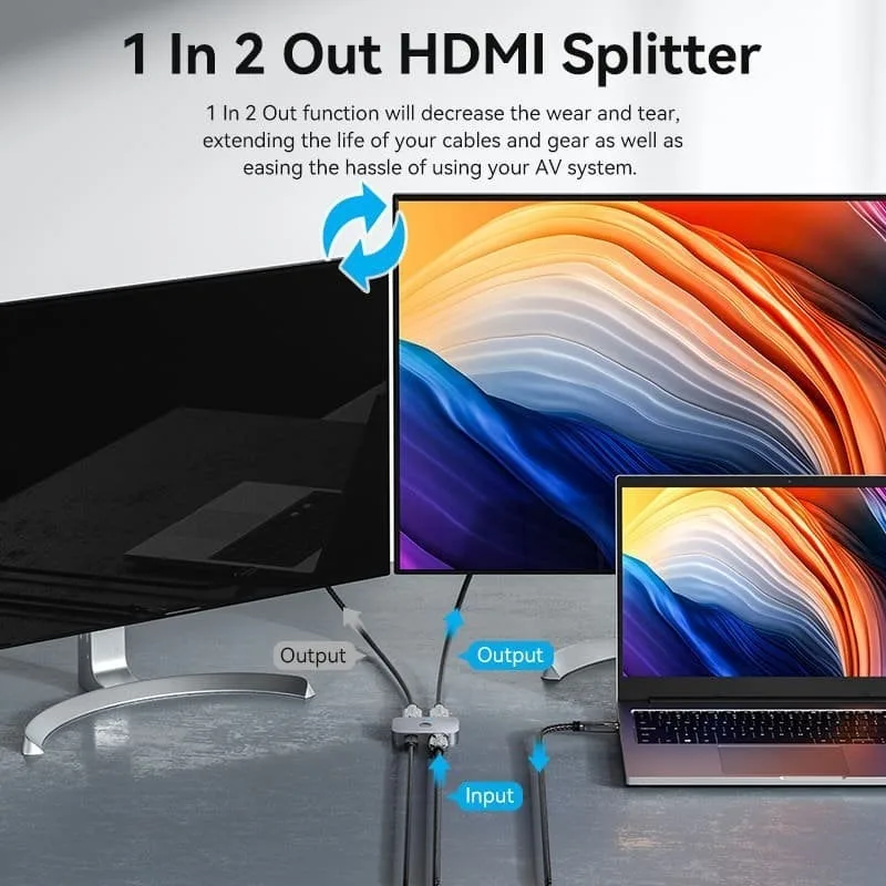 Switch Conmutador 8K HDMI 2.1 Bidireccional Vention AKPB0 HDMI Hembra/USB-C Hembra - 2x HDMI Hembra, foto 3