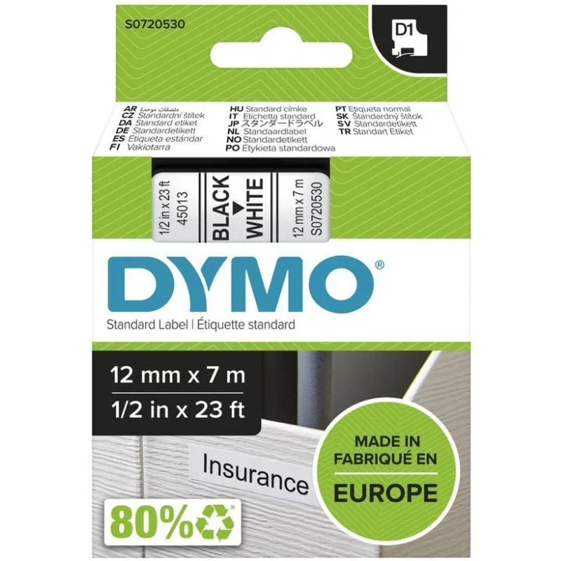 Cinta Rotuladora Adhesiva de Plástico Dymo D1 45013
