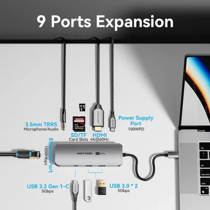 Docking USB Tipo-C Vention TQMHB, foto 3