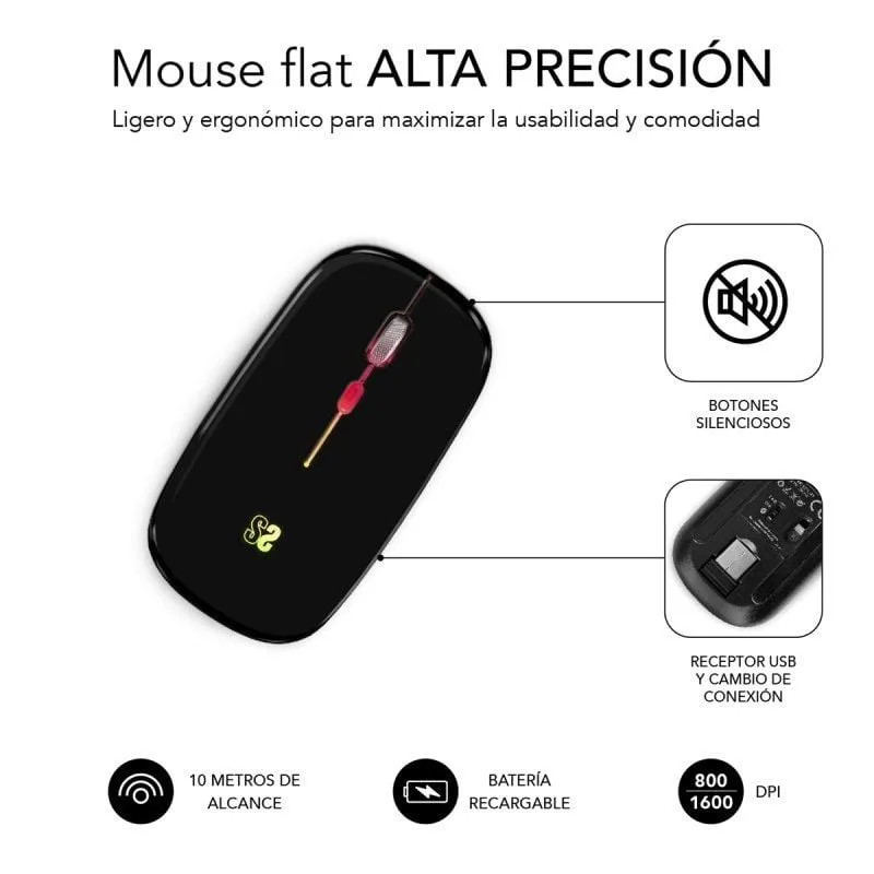 Ratón Inalámbrico Subblim LED Dual Flat, foto 5