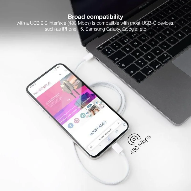 Cable USB 2.0 Tipo-C Nanocable 10.01.6001-CO, foto 5