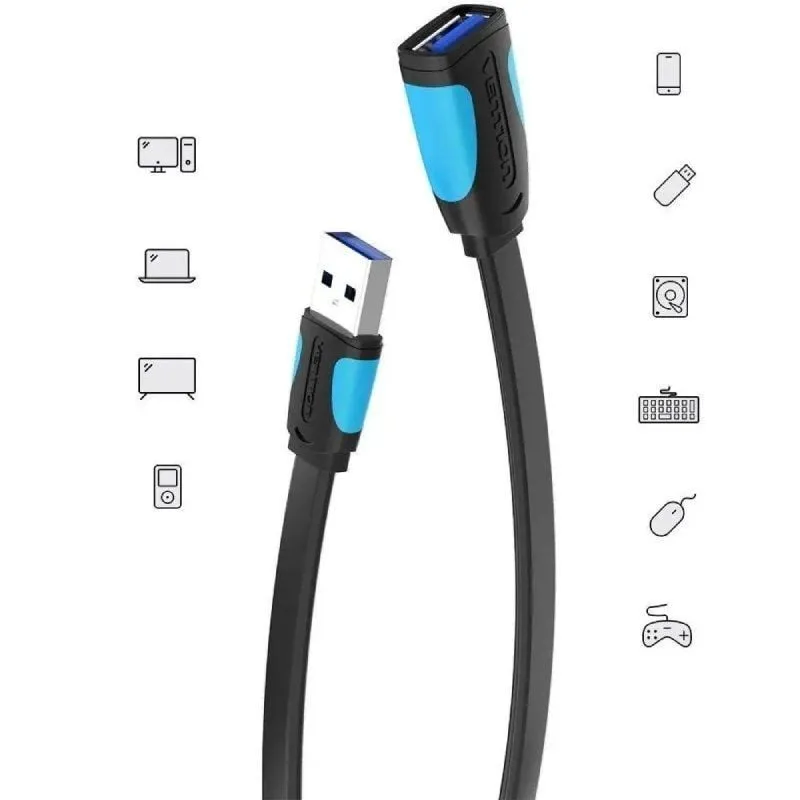 Cable Alargador USB 3.0 Vention VAS-A13-B200, foto 2
