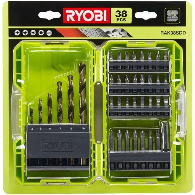 Estuche de 38 Puntas para Perforación y Atornillar Ryobi RAK38SDD, foto 2