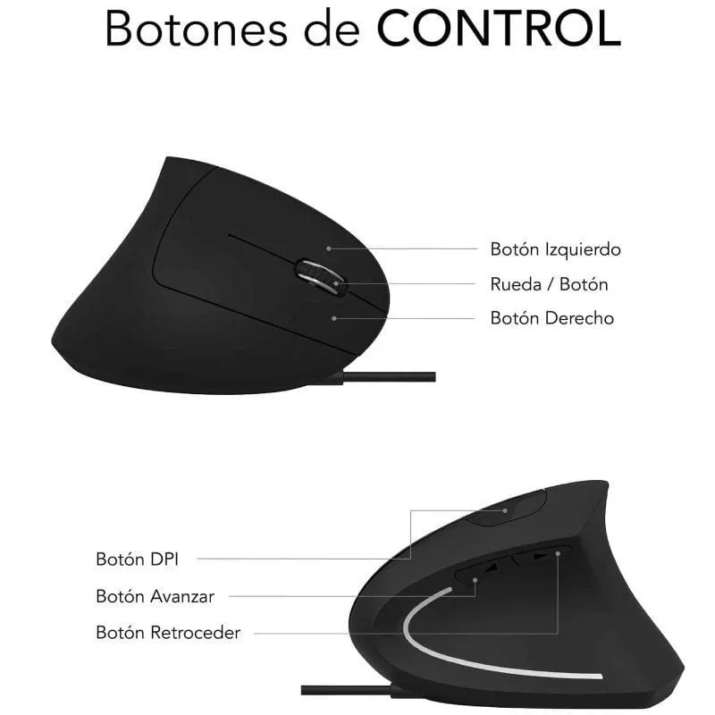 Ratón Vertical Subblim Glide Vertical Ergo Wired, foto 5