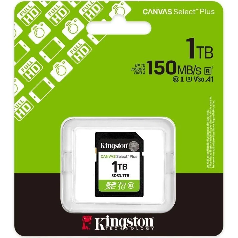 Tarjeta de Memoria Kingston CANVAS Select Plus 1TB SD XC, foto 3