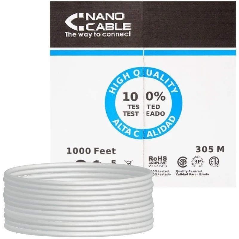 Bobina de Cable RJ45 UTP Nanocable 10.20.0304-FLEX Cat.5e