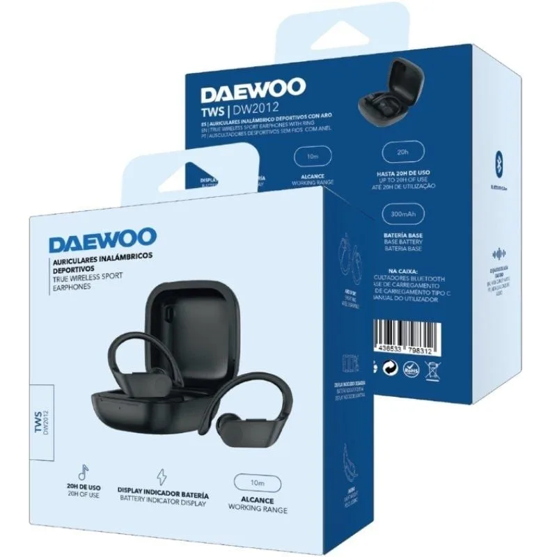 Auriculares Deportivos Bluetooth Daewoo TWS SPORT DW2012 con estuche de carga, foto 5