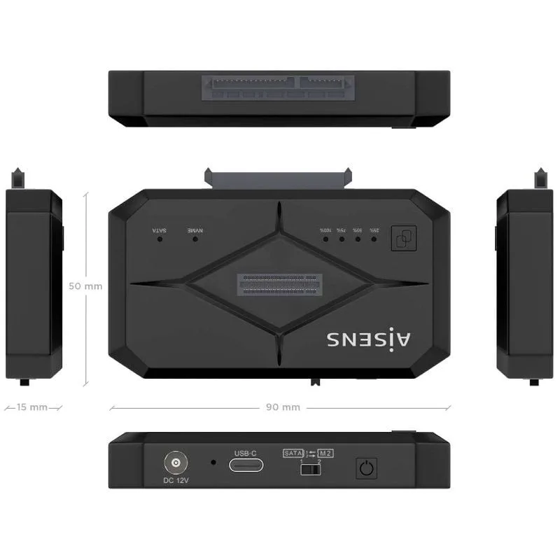 Docking Station para SSD M2 SATA/NVMe Aisens ASDS-M2SATA04B, foto 4