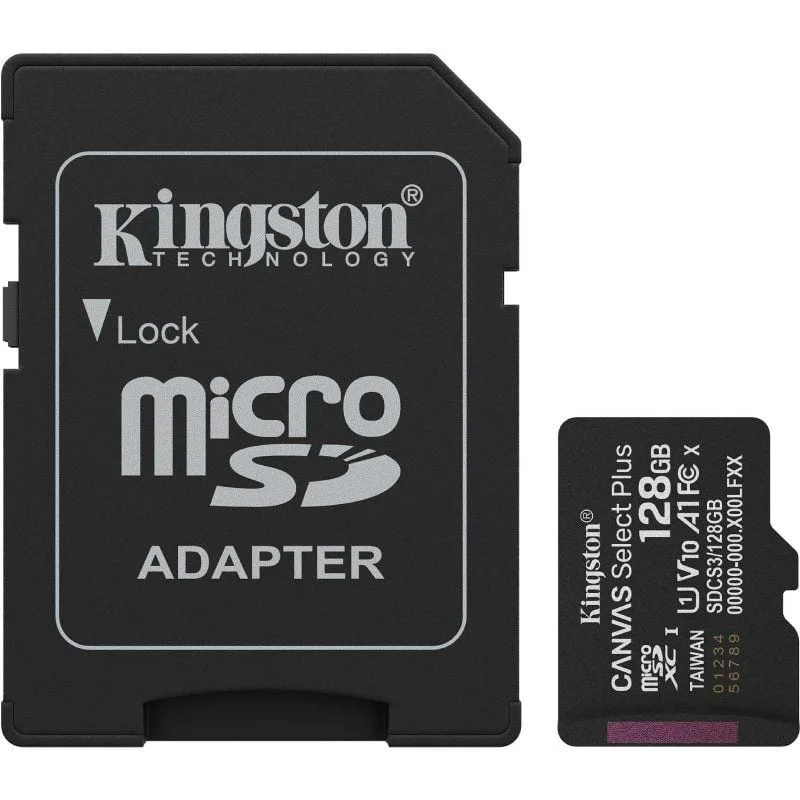 Tarjeta de Memoria Kingston CANVAS Select Plus 128GB microSD XC con Adaptador