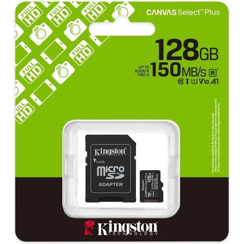 Tarjeta de Memoria Kingston CANVAS Select Plus 128GB microSD XC con Adaptador, foto 3