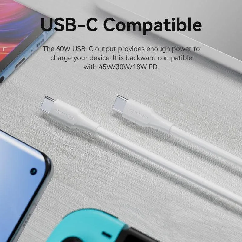 Cable USB 2.0 Tipo-C 3A Vention TRCWH, foto 2