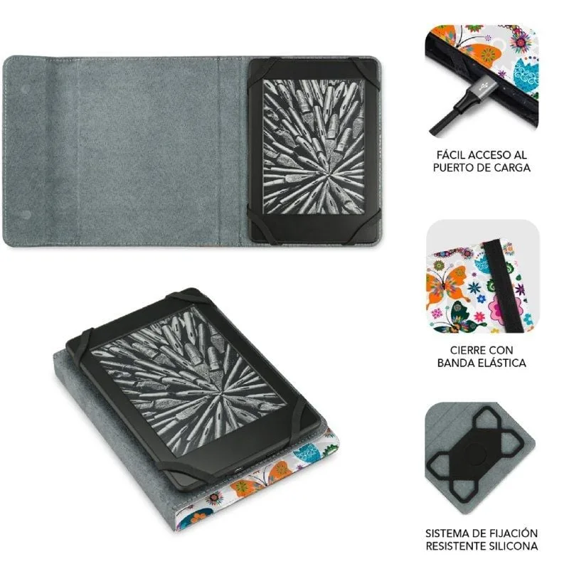 Funda para libro electrónico Subblim 1EC010 Clever Ebook Case 6" Mariposas, foto 2
