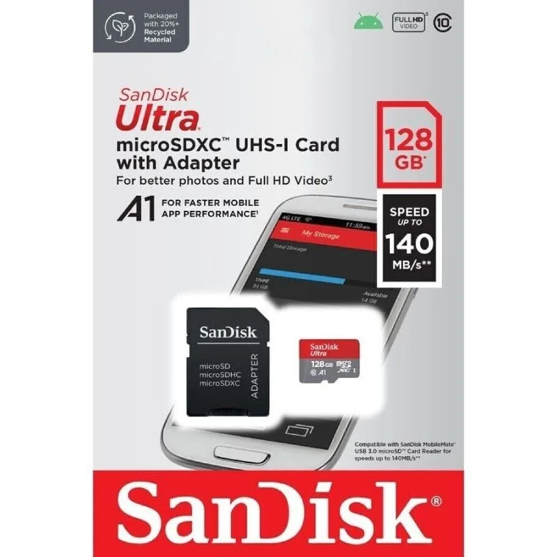 Tarjeta de Memoria SanDisk Ultra 128GB microSD XC con Adaptador, foto 3