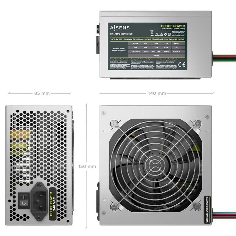 Fuente de Alimentación Aisens ASPC-500ATX-SEO, foto 3