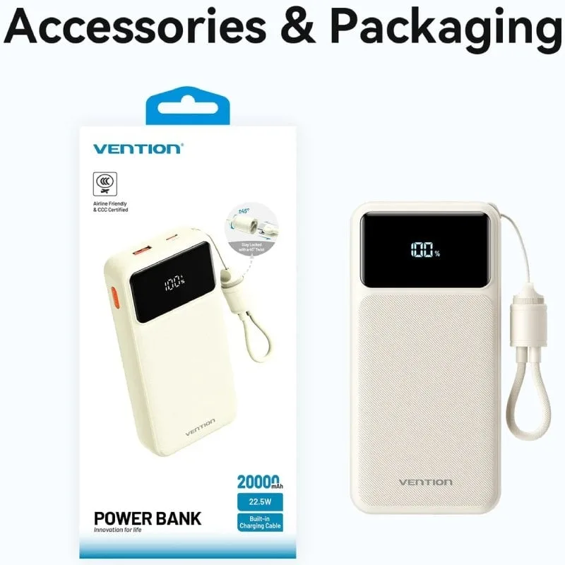 Powerbank 20000mAh Vention XGYW0-40-TY, foto 5