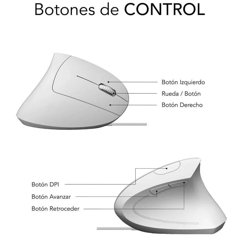 Ratón Vertical Subblim Glide Vertical Ergo Wired, foto 5