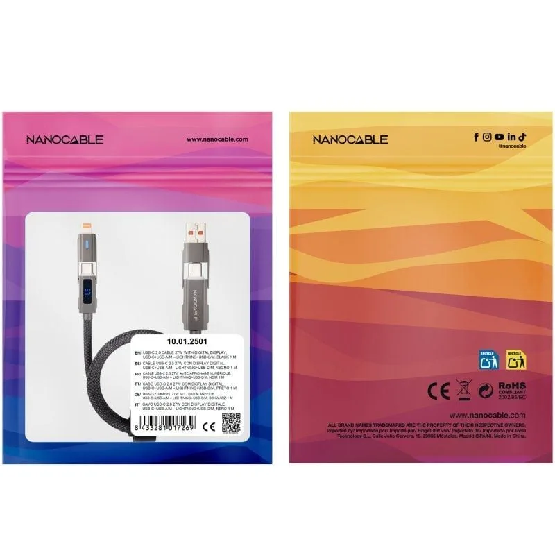 Cable USB 2.0 Tipo-C Nanocable 10.01.2501, foto 3