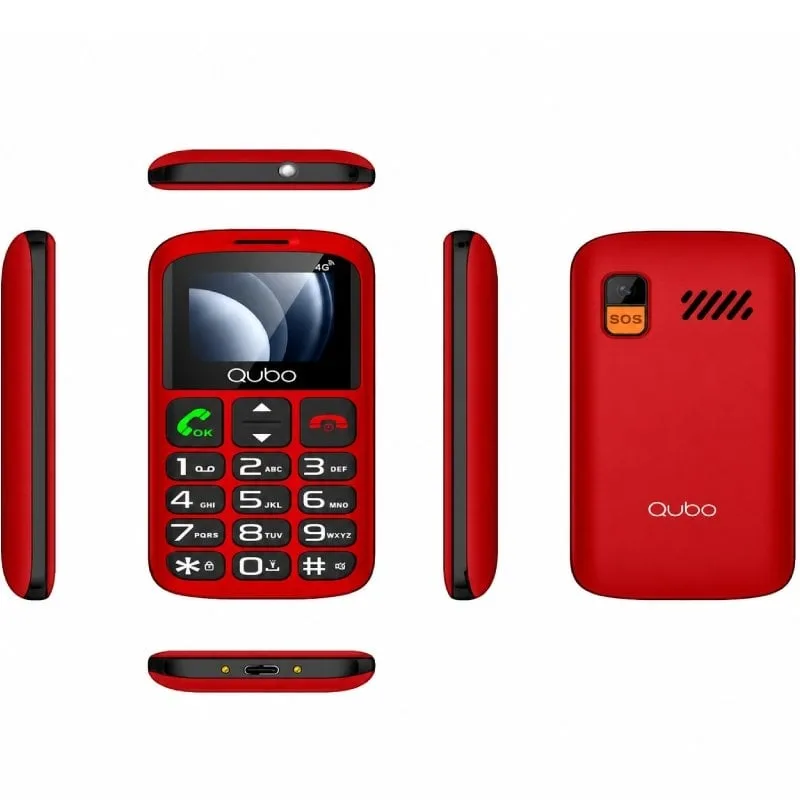 Teléfono Móvil Qubo P-186RD 4G para Personas Mayores