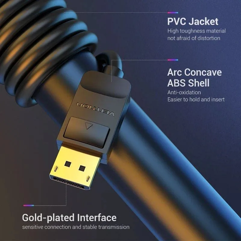 Cable DisplayPort 1.2 4K Vention HACBF, foto 4