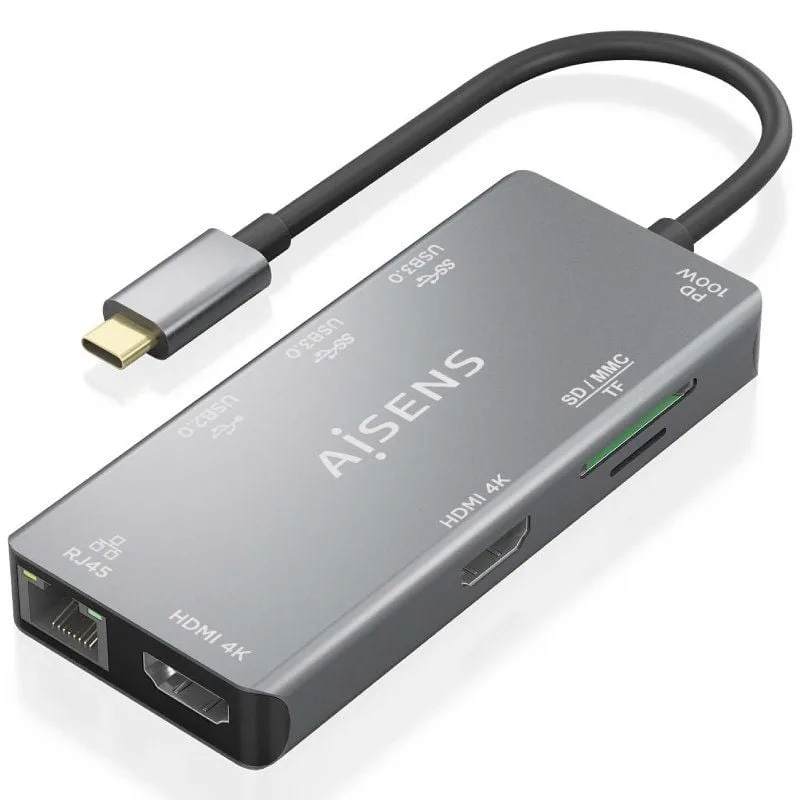 Docking USB Tipo-C Aisens ASUC-9P018-GR