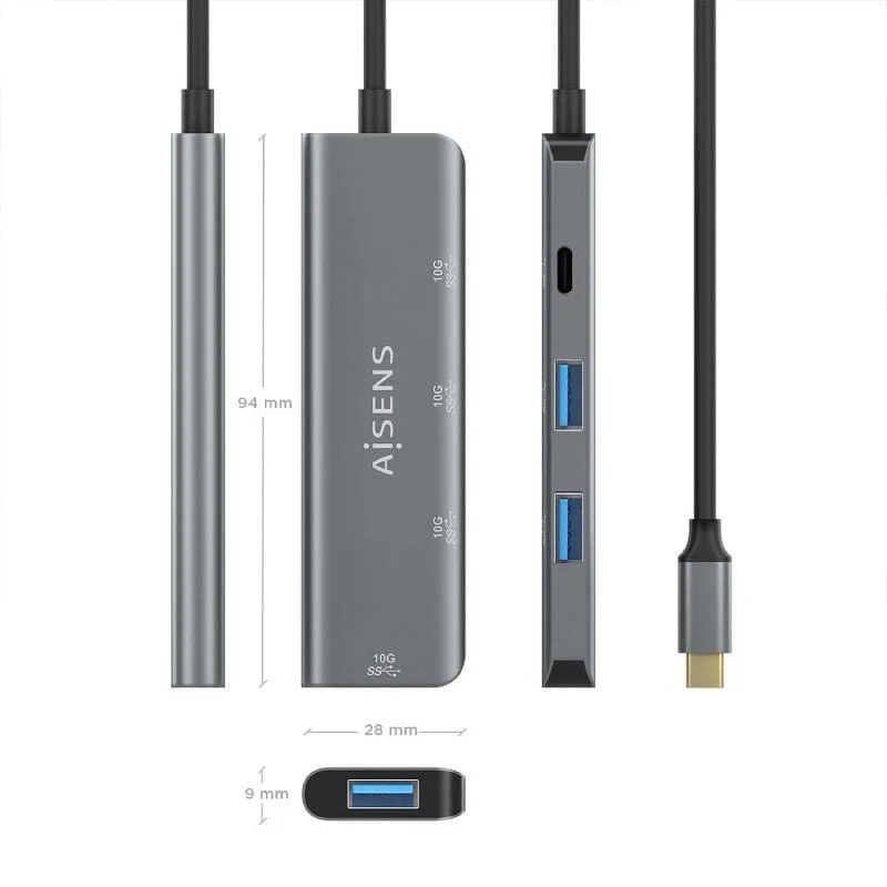Hub USB Tipo-C Aisens A109-0764, foto 4