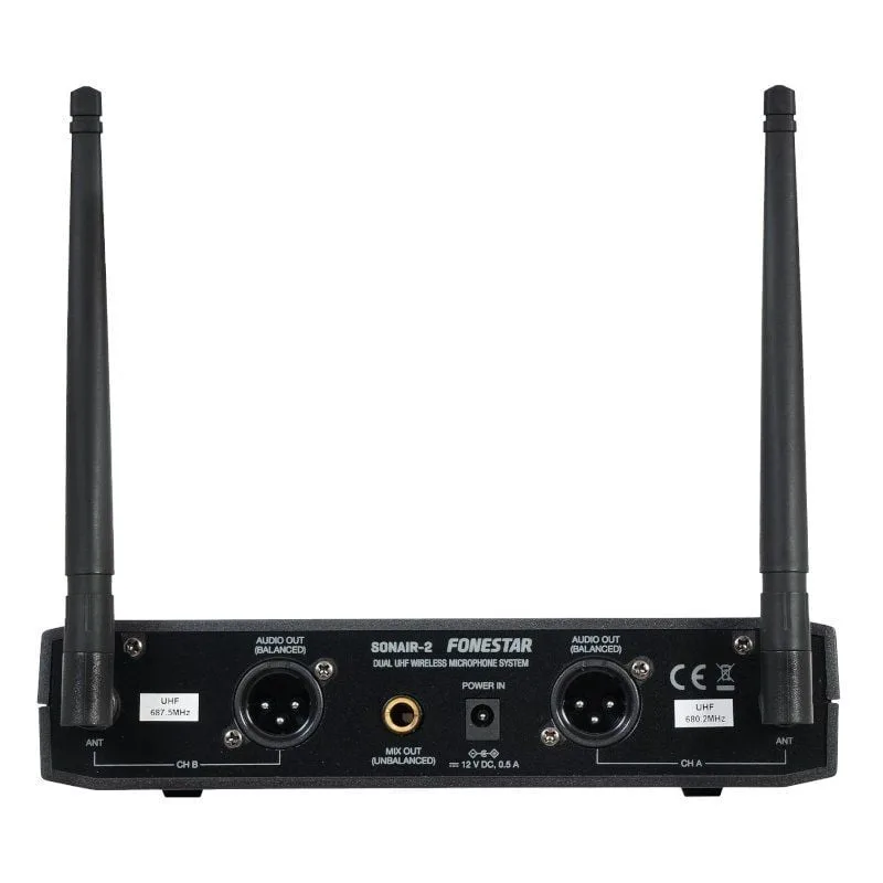 Micrófono Inalámbrico Doble Mano y Petaca UHF Fonestar SONAIR-2MP, foto 3