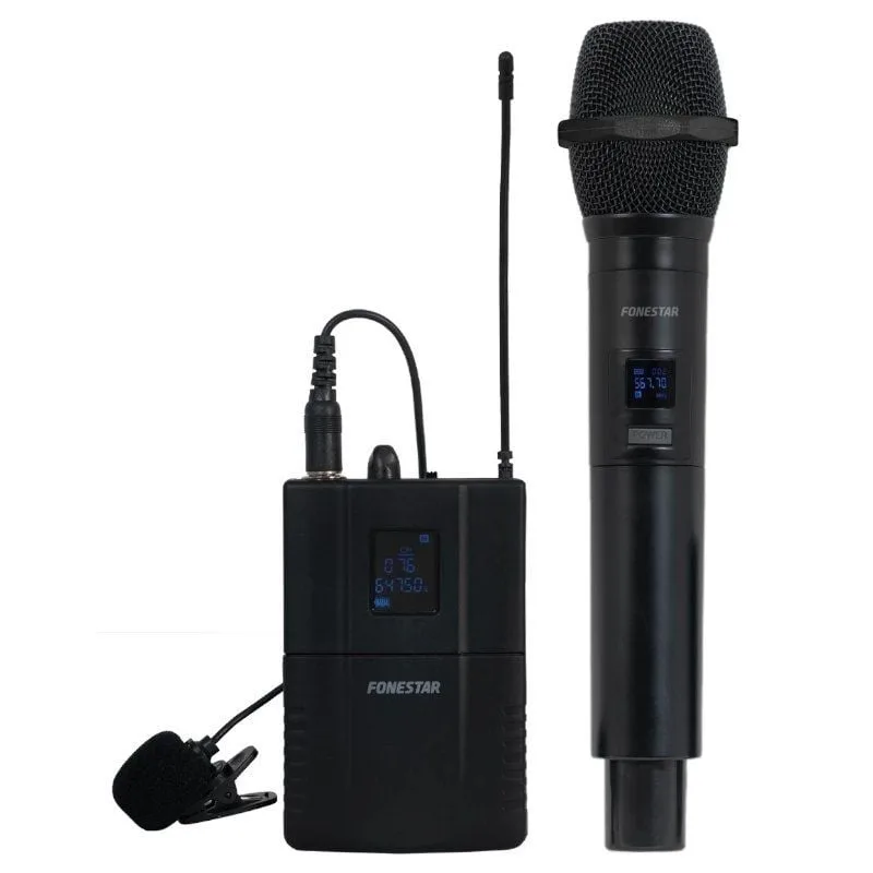 Micrófono Inalámbrico Doble Mano y Petaca UHF Fonestar SONAIR-2MP, foto 4