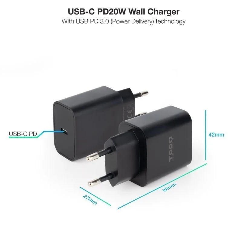Cargador de Pared TooQ TQWC-PDUSBC20B, foto 2