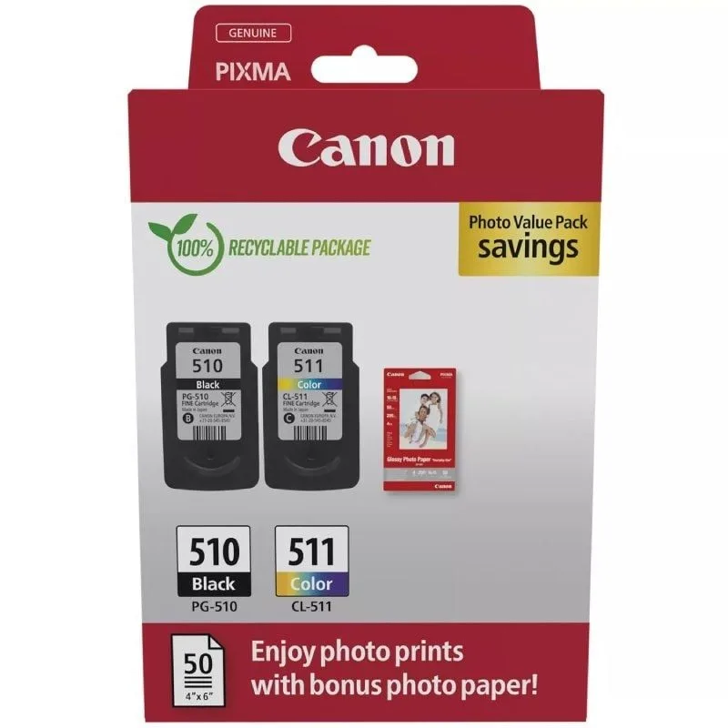 Cartucho de Tinta Original Canon PG-510 + CL-511 Multipack