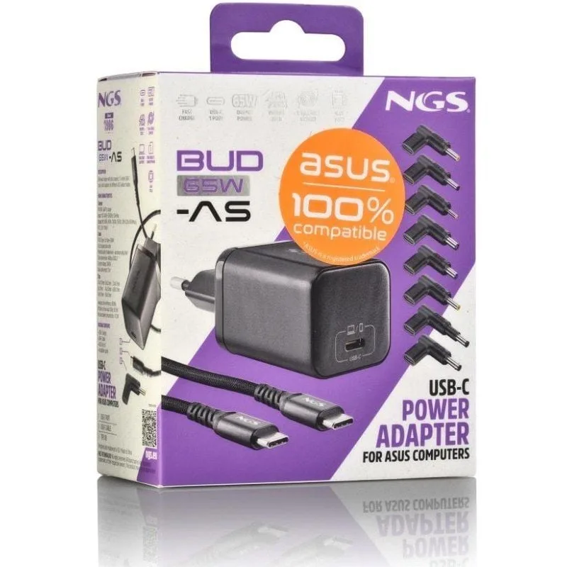 Cargador de Portátil GaN NGS BUD65W-AS para Asus, foto 5