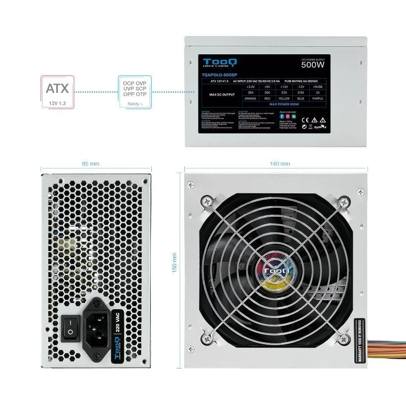 Fuente de Alimentación TooQ TQAPOLO-500SP, foto 4