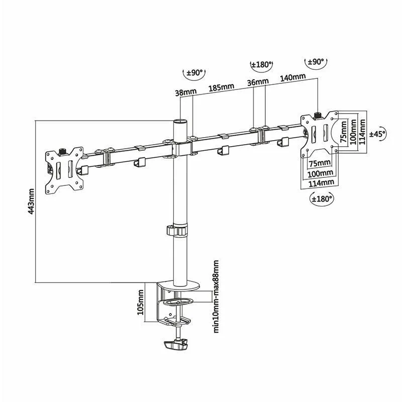 Soporte de Mesa para 2 Monitores Aisens DT32TSR-041, foto 4