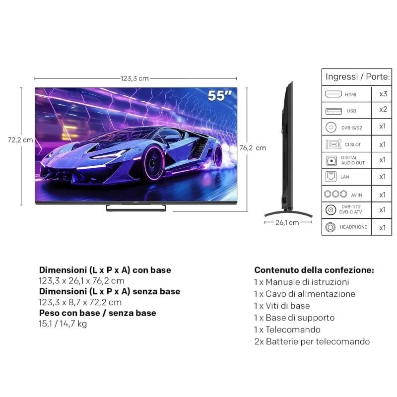 Televisor Metz QLED-MiniLED 55MNE8000Z 55", foto 5