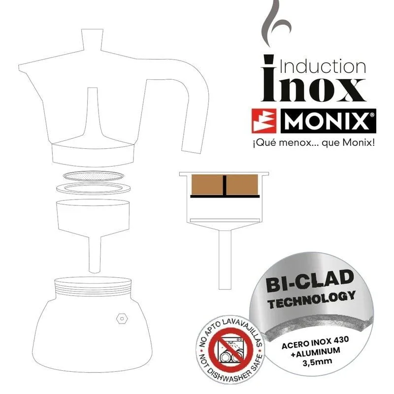 Cafetera Italiana Monix Induction Inox M863006, foto 3