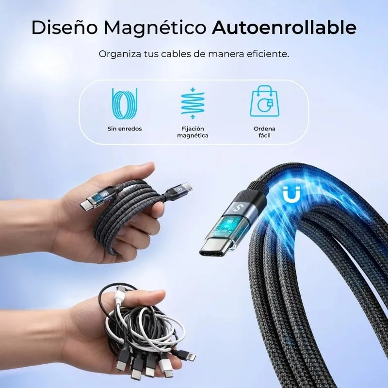Cable USB 2.0 Tipo-C Subblim PowerMag Led, foto 2