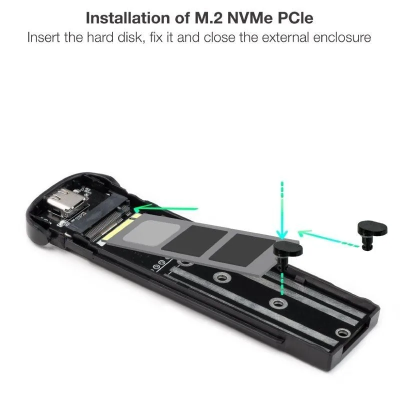 Caja Externa para Disco SSD M.2 NVMe TooQ TQE-2201BL, foto 3