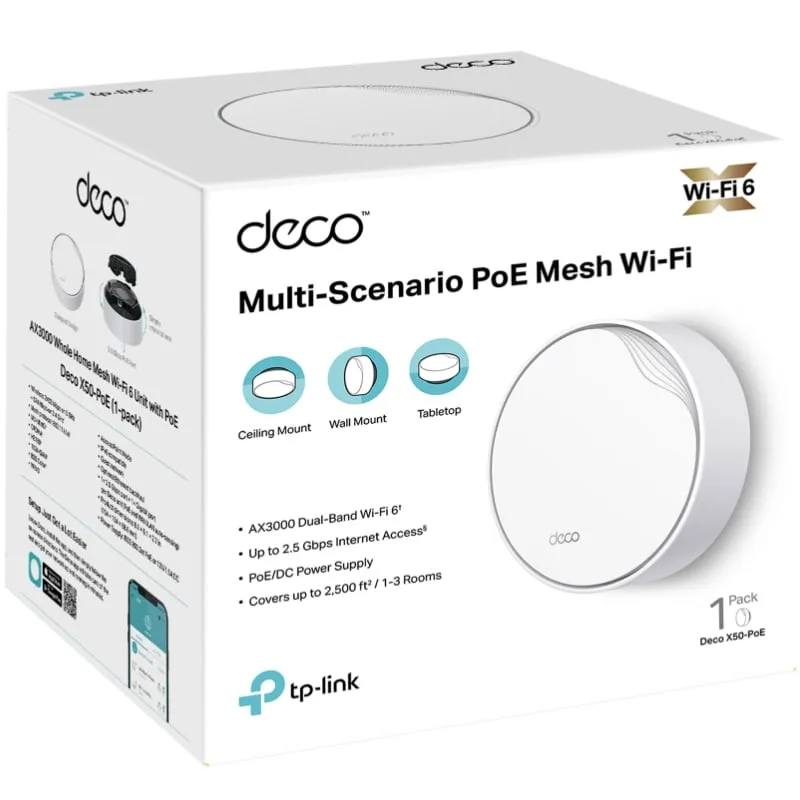 Sistema Mesh TP-Link Deco X50-PoE 3000Mbps, foto 3