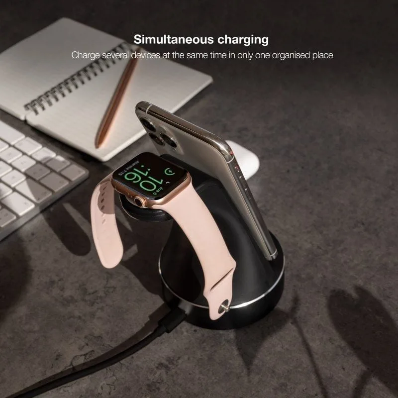 Base de Carga Inalámbrica para Apple Watch, iPhone y Smartphone Tooq TQCD02W, foto 2