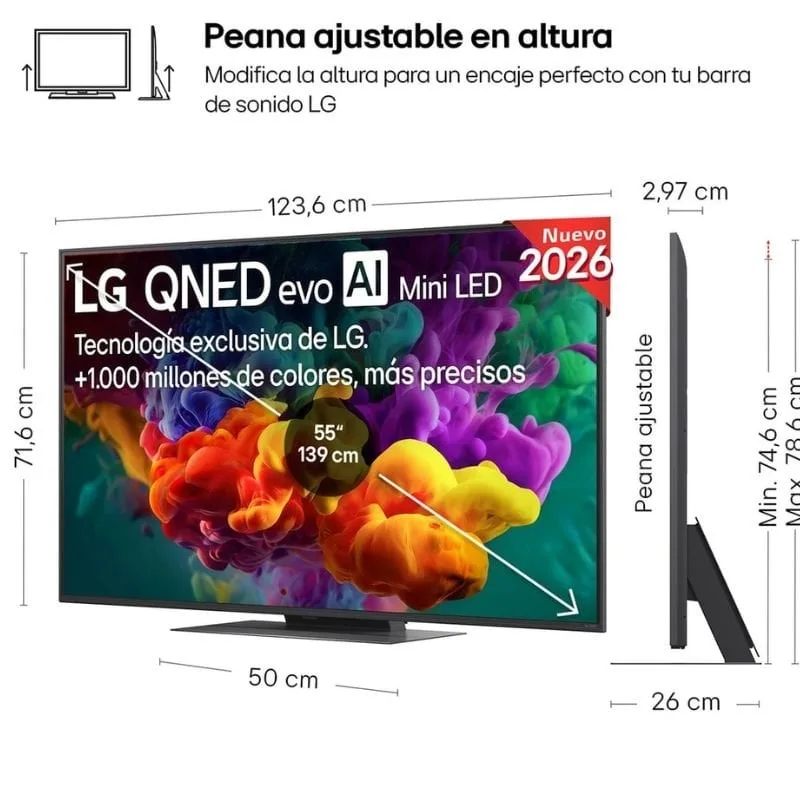 Televisor LG QNED evo AI QNED87 Mini LED 55QNED87B6A 55", foto 3