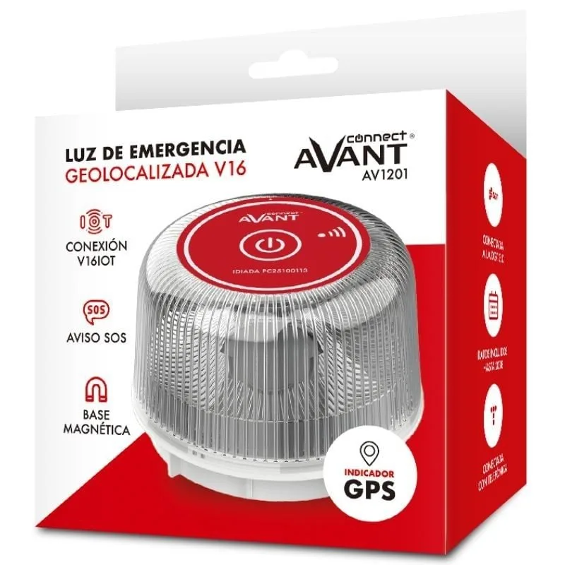 Luz baliza de emergencia para coche Avant V16 Connected AV1201