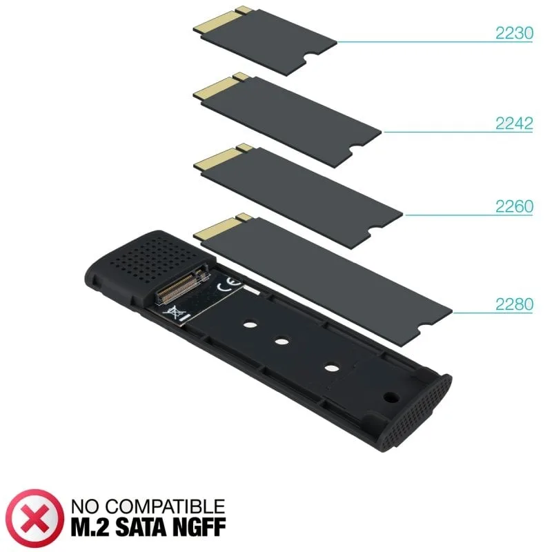 Caja Externa para Disco SSD M.2 NVMe TooQ TQE-2230B, foto 3