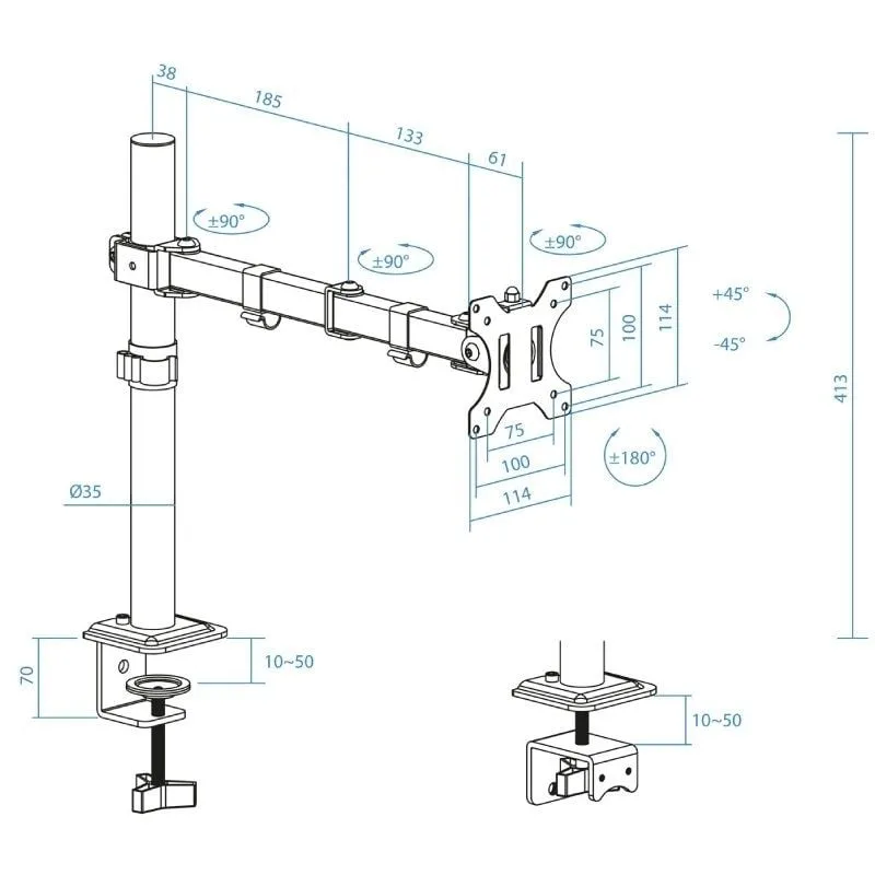 Soporte de Mesa para Monitor TooQ DB1801TN-B, foto 5