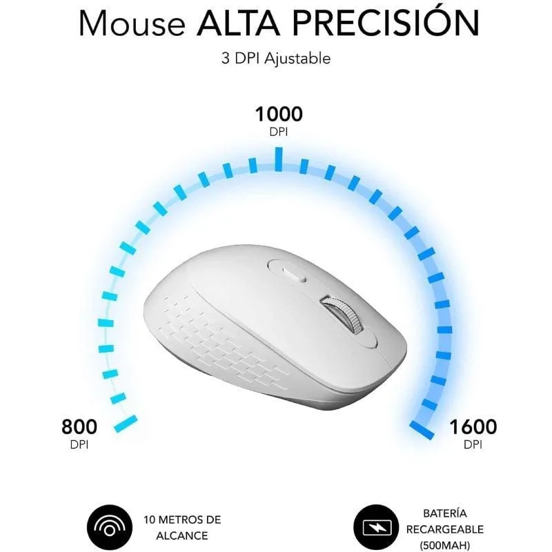 Ratón Ergonómico Inalámbrico Subblim Curve Ergo Dual Battery, foto 4