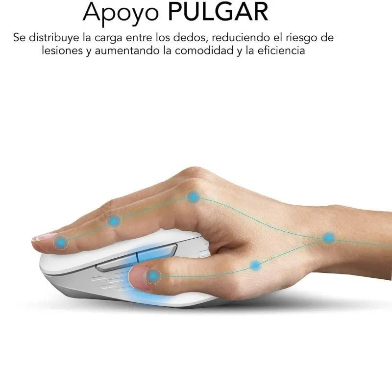 Ratón Ergonómico Inalámbrico Subblim Curve Ergo Dual Battery, foto 5