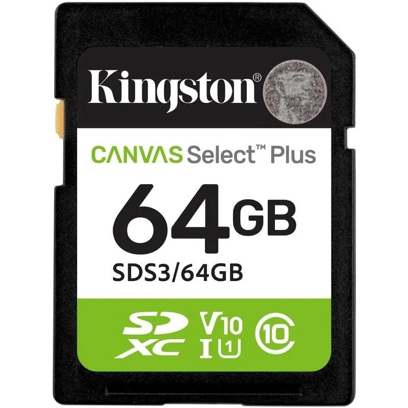 Tarjeta de Memoria Kingston CANVAS Select Plus 64GB SD XC
