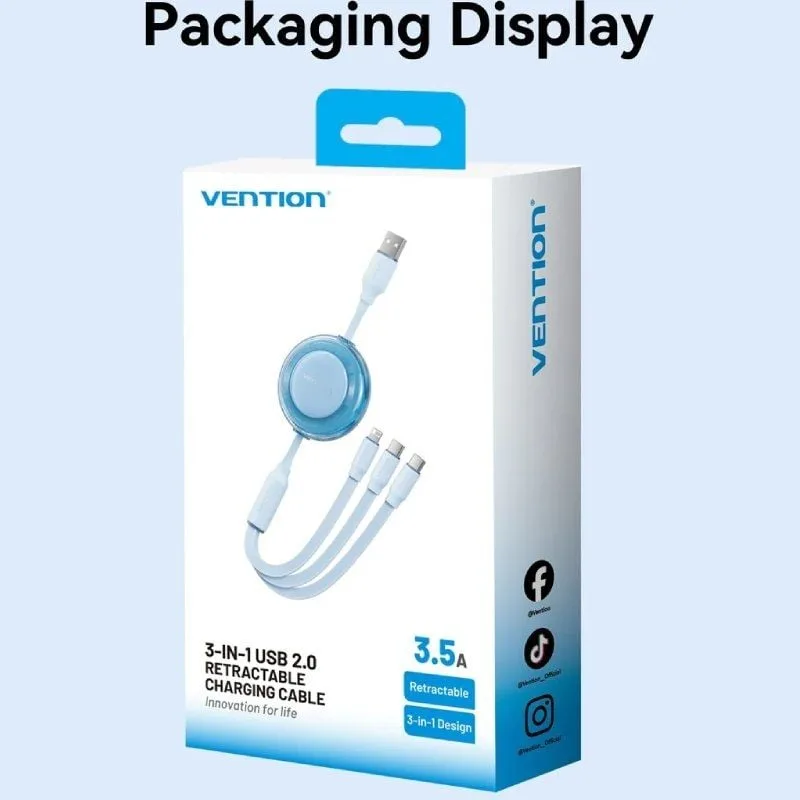 Cable USB Retráctil Vention TRJBBE, foto 4