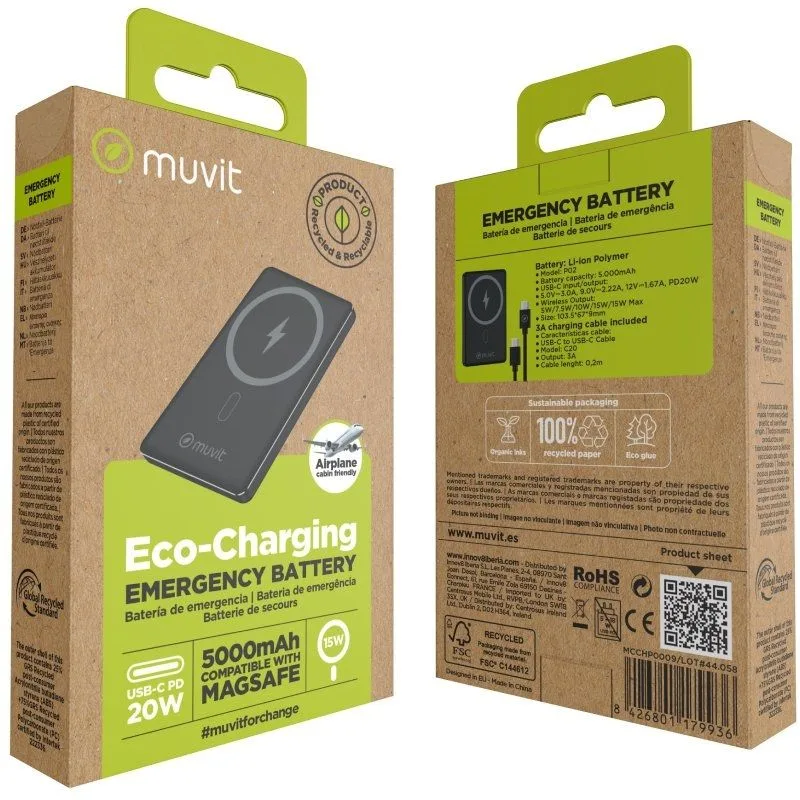 Powerbank 5000mAh Muvit For Change MCCHP0009, foto 3