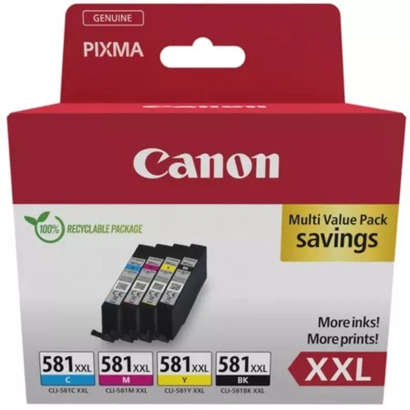Cartucho de Tinta Original Canon CLI-581XXL Multipack Alta Capacidad