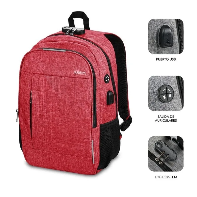 Mochila Subblim Urban Lock para Portátiles hasta 16", foto 3